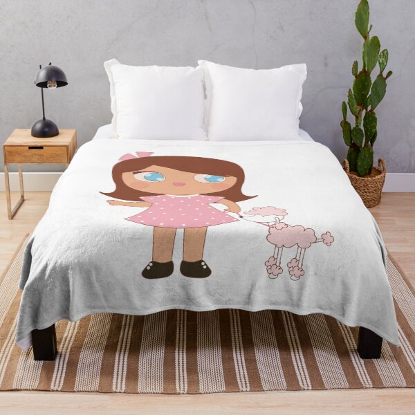 Item preview, Cute Girl In Pink Walking A Poodle Dog designed and sold by CreativeCranium.