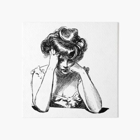 Item preview, Sad Woman drawing designed and sold by LeoLabs.