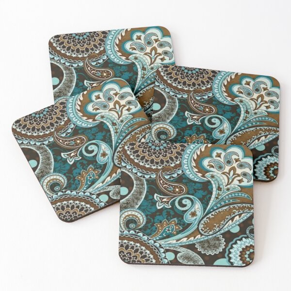 Item preview, Turquoise Brown Vintage Paisley 2022 designed and sold by Gerson Ramos.