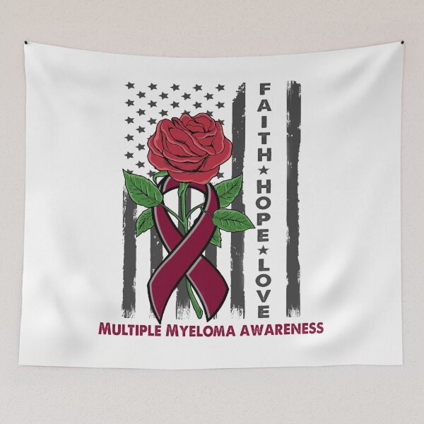 Item preview, Faith Hope Love Multiple Myeloma Awareness American Flag designed and sold by Kohend.