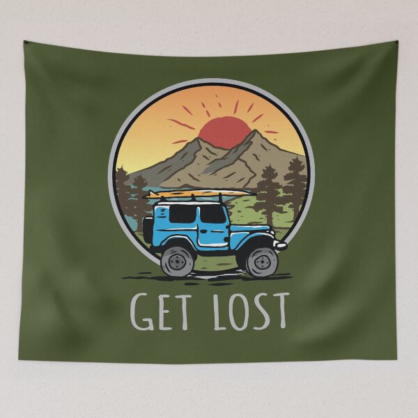Item preview, Get Lost Vintage 4x4 Mountain Lake designed and sold by blackdogshop.
