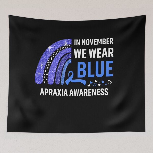 Item preview, Rainbow In November We Wear Blue Apraxia Awareness designed and sold by Mnrshirley.