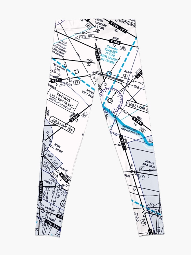 Enroute Low Altitude Chart - blue Leggings for Sale by LAPilotGirl