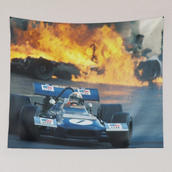 Item preview, Jackie Stewart Jarama 1970 F1 Fire Picture designed and sold by F1 PhotoStop.