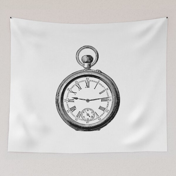 Item preview, Old Pocket Watch Drawing designed and sold by LeoLabs.