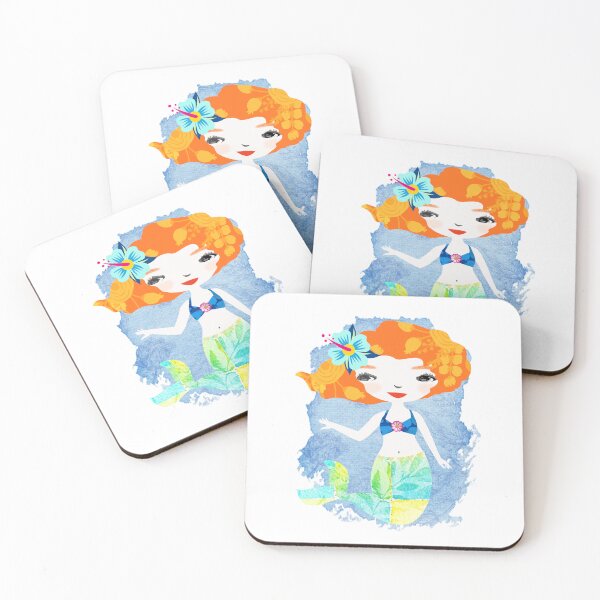 Item preview, Mermaid Girl Red Hair (Calista) designed and sold by ruby + acorn.