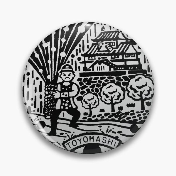 Item preview, Toyohashi gion matsuri fireworks festival depicted on manhole in Japan - Black designed and sold by mattraski.