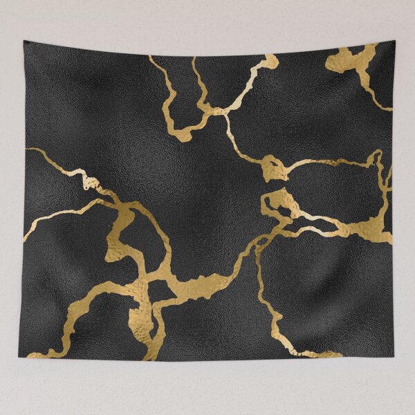 Item preview, Pretty black and gold leather pattern designed and sold by FGCART.