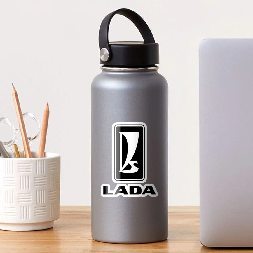 Aufkleber Sticker Nabenkappe Lada Logo Silber auf Schwarz - Lada Ni,  15,35 €