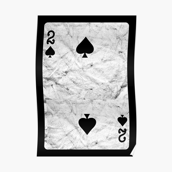 "Playing Cards 2 of Spades (distressed design)" Poster for Sale by