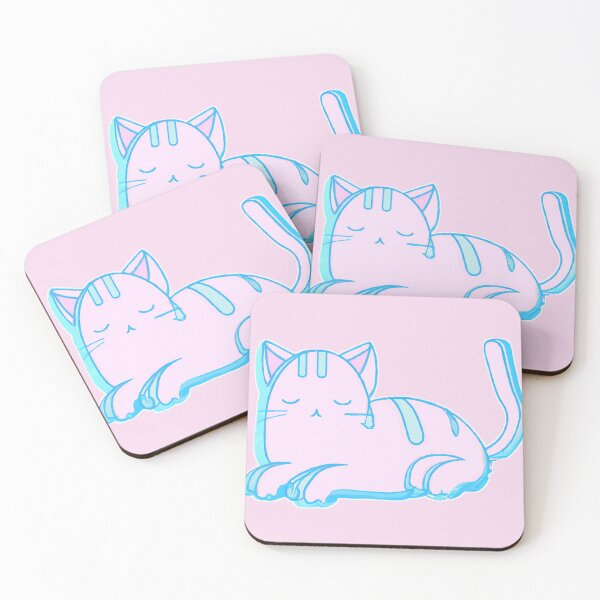 Item preview, a cat in the vaporwave style of the 90s, pastel color palette designed and sold by wavelengthss.