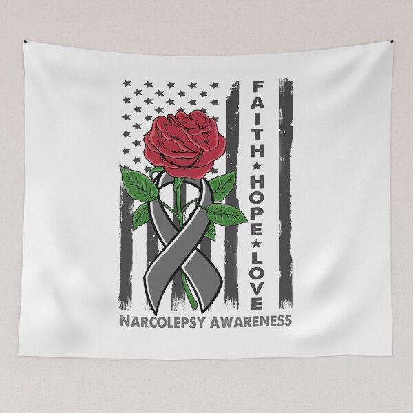 Item preview, Faith Hope Love Narcolepsy Awareness American Flag designed and sold by Kohend.
