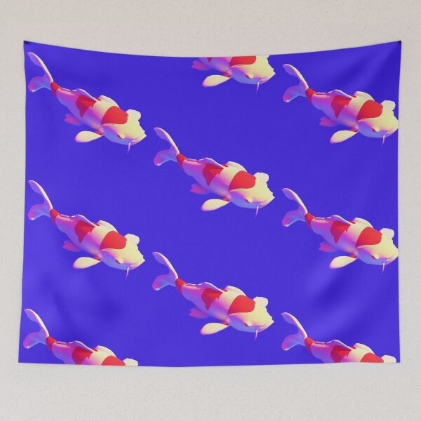 Item preview,  a koi fish, in the vaporwave style of the 90s, 3d rendered, pastel color palette designed and sold by wavelengthss.