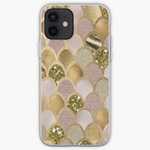 Rose gold mermaid scales iPhone Soft Case