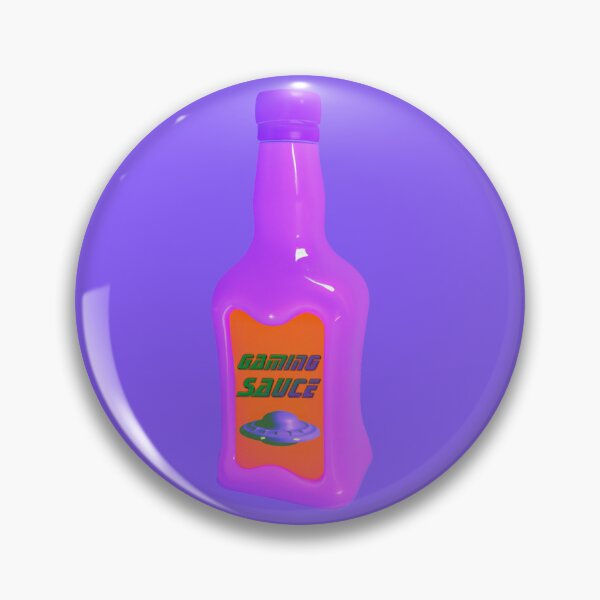 Item preview,  GAMING SAUCE | GREAT GIFT FOR GAMERS | a bottle of hot sauce that is purple in the vaporwave style of the 90s, 3d rendered, pastel color pallet designed and sold by wavelengthss.
