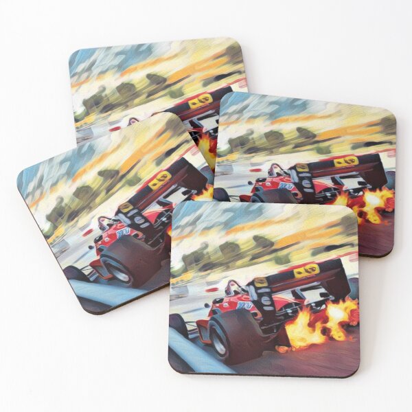 Item preview, F1 Fire Spitting Ferrari Monaco Stefan Johansson Poster designed and sold by F1 PhotoStop.