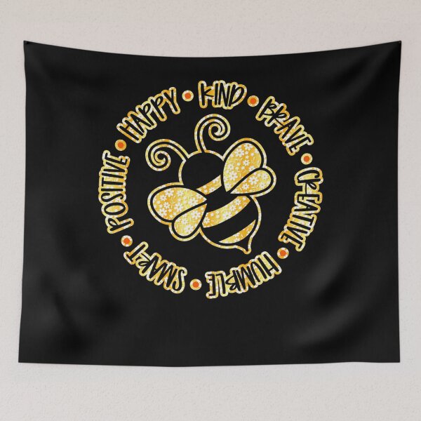 Item preview, Bee Happy Kind Brave Humble Smart Positive bumblebee designed and sold by alanxgoldberger.