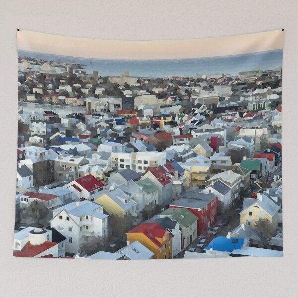 Item preview, Buildings of Reykjavik - Watercolour Style designed and sold by WWWC2288.