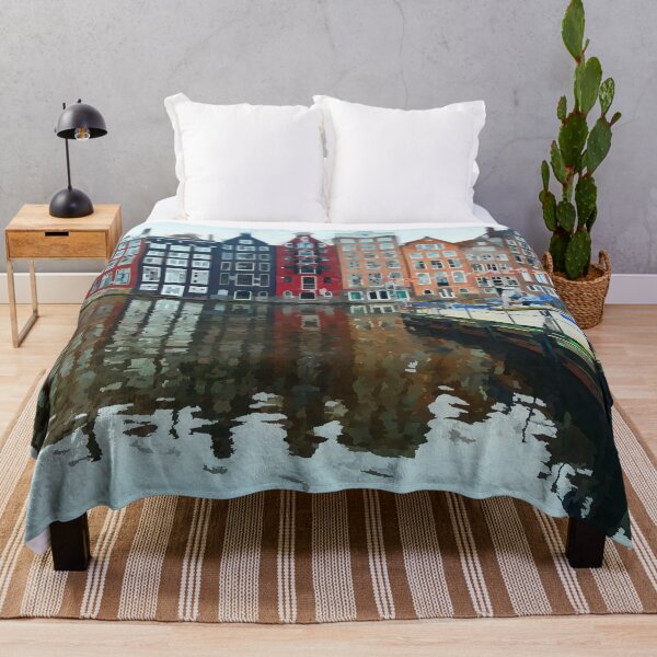 Item preview, Houses Overlooking Dutch Marina - Watercolour Style designed and sold by WWWC2288.