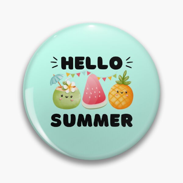 Item preview, Hello Summer | Cute Coconut, Watermelon & Pineapple for Summerlover designed and sold by AurayaStudio.