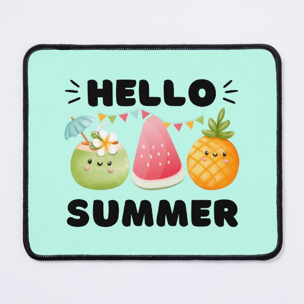 Item preview, Hello Summer | Cute Coconut, Watermelon & Pineapple for Summerlover designed and sold by AurayaStudio.