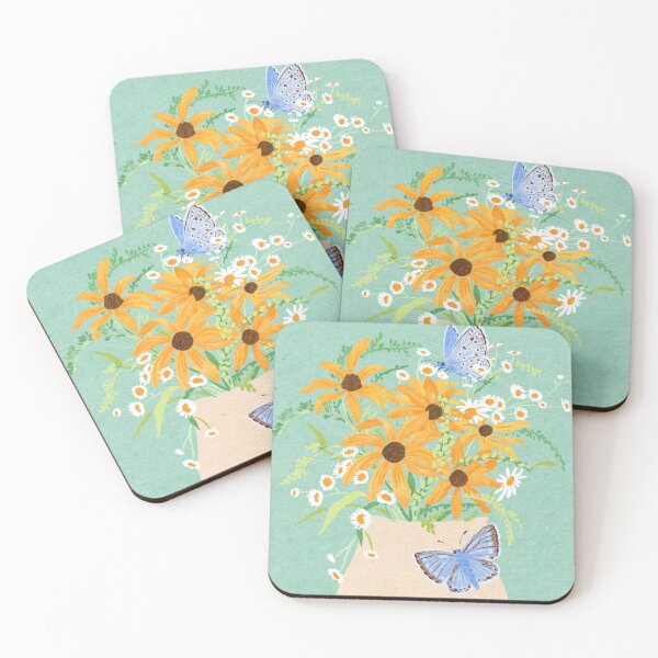 Item preview, Blue Butterflies and Wildflowers designed and sold by SunLee Art.