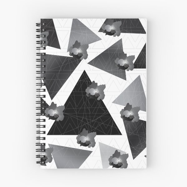 Item preview, geometric flowers - black peonies - triangles designed and sold by tangerinedusk.