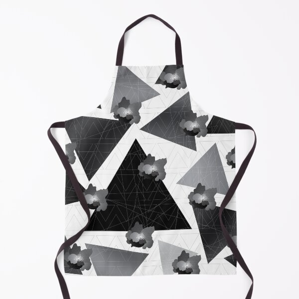 Item preview, geometric flowers - black peonies - triangles designed and sold by tangerinedusk.
