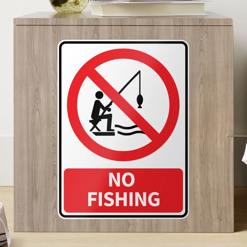 Danger Sign Fishermen Be Careful Fishing Stock Photo 232854049