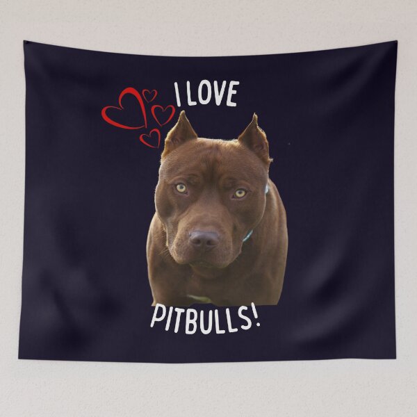 Artikelvorschau, Ich liebe Pitbulls – mit roten Herzen entworfen und verkauft von Delightful Divine Design.