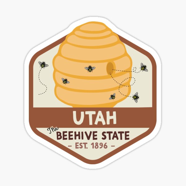 the-state-of-utah-the-beehive-state-sticker-for-sale-by-q3designs