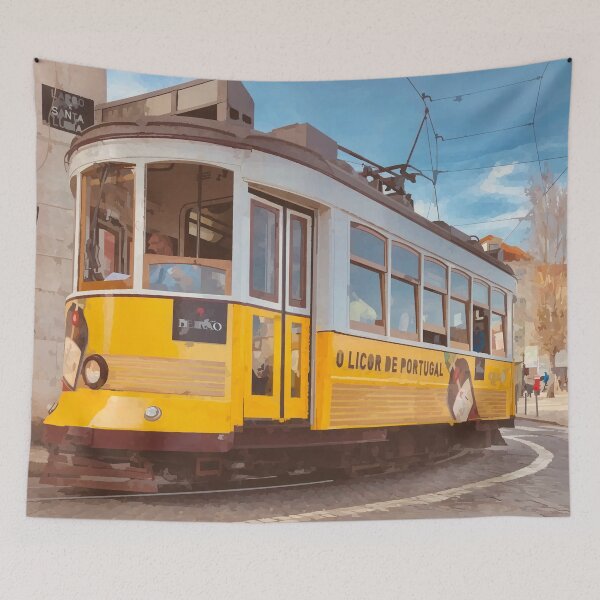 Item preview, Portuguese Tram Closeup - Watercolour Style designed and sold by WWWC2288.