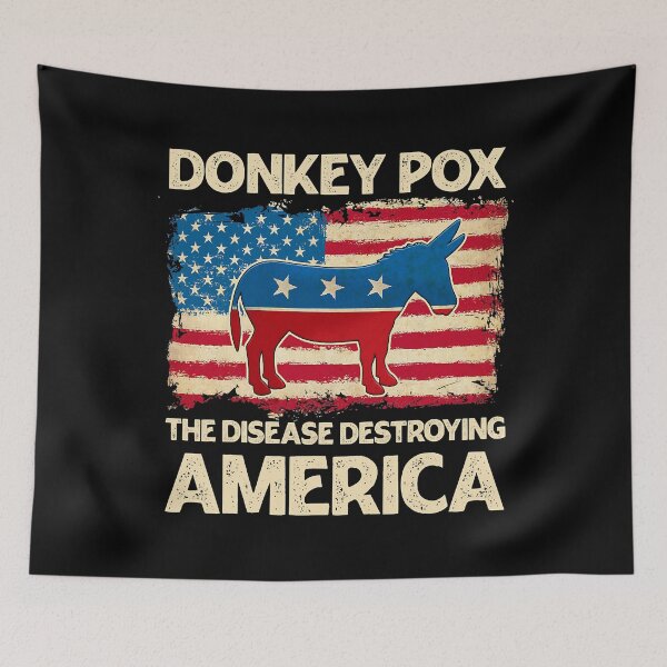 Item preview, Donkey Pox The Disease Destroying America Flag designed and sold by GunillaBlau.