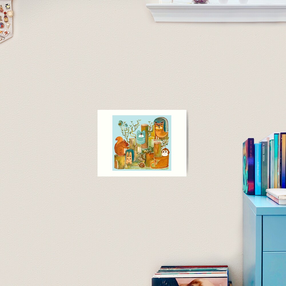 Animals in the Wood Art Print