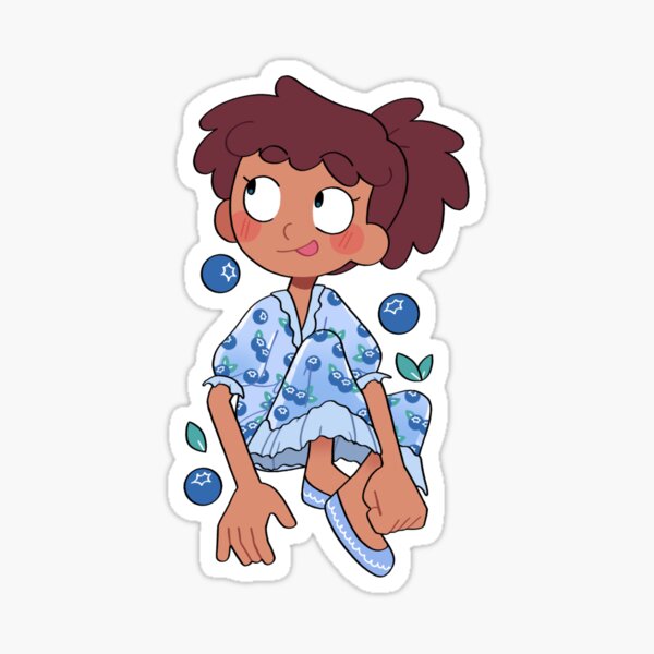 Artikel-Vorschau von Amphibia Blaubeerkleid Anne Aufkleber, designt und verkauft von ACartoonDork.