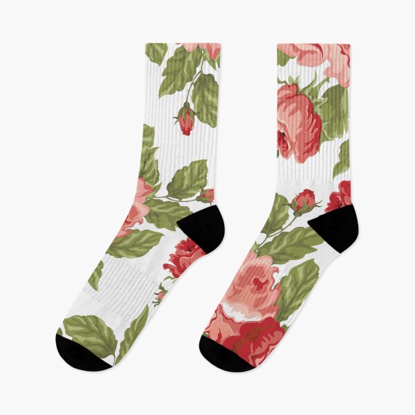 Item preview, Vintage Rose Flower And Leaves Pattern On White designed and sold by GraphicsClub.