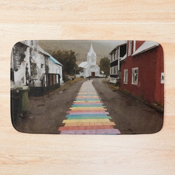 Item preview, Colorful Icelandic Village Path - Watercolour style designed and sold by WWWC2288.