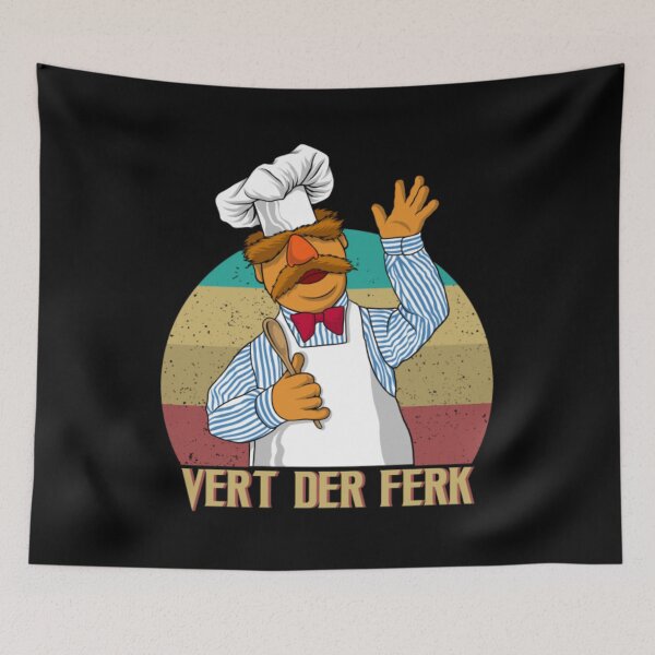 Item preview, Vert Der Ferk Chef Retro Gift Fan designed and sold by ManuelAlcala.
