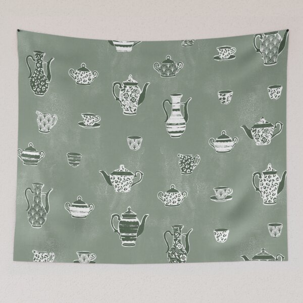 Item preview, Sage Green Tea Party designed and sold by Carolina Diaz.