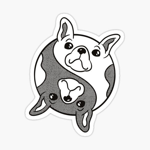 Yin and yang french bulldog  Sticker