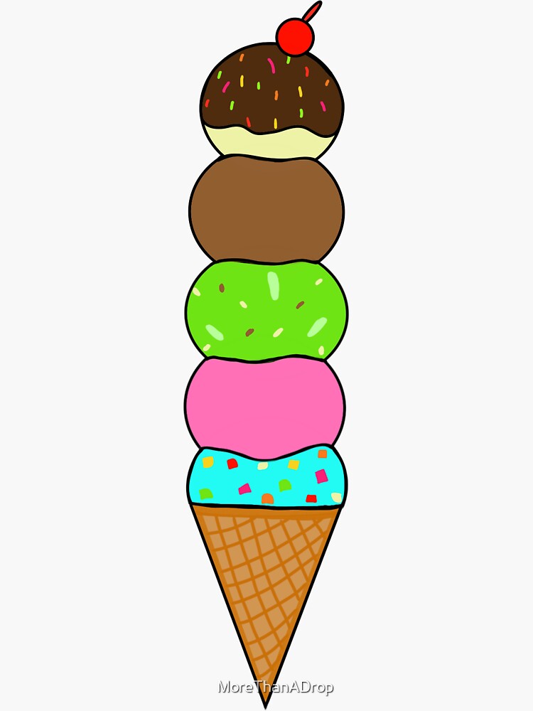"Giant Ice Cream Cone" Sticker for Sale by MoreThanADrop Redbubble