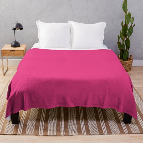 Plain Cerise Pink Over 100 shades of Pink on Ozcushions Throw Blanket