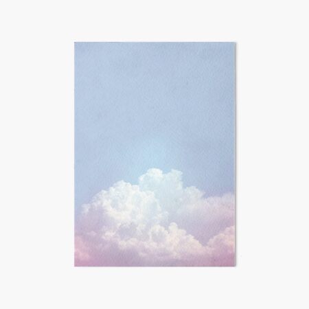 Pink and Blue Cotton Clouds Art Board Print for Sale by Trends