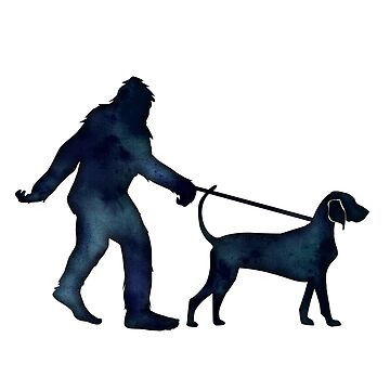 Artwork thumbnail, Bigfoot Walking His Bluetick Coonhound by TriPodDogDesign