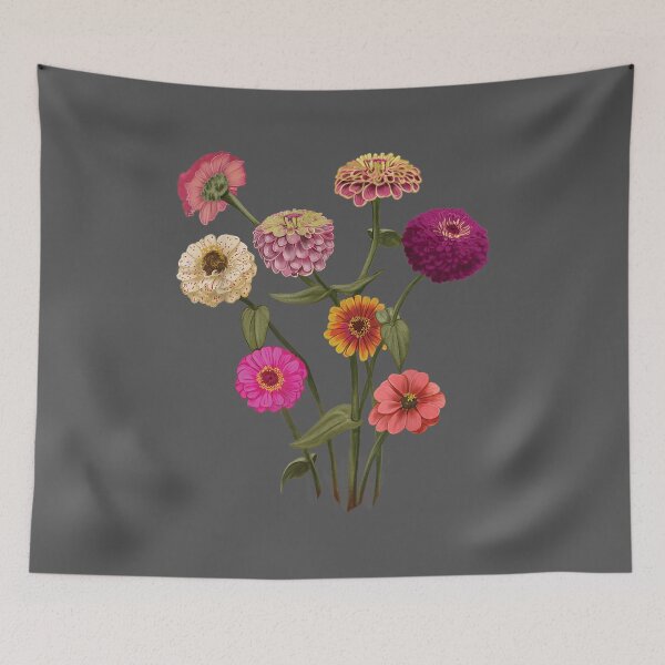 Item preview, Happy Zinnia Wildflowers, Handpainted Style designed and sold by ridiqeqi.