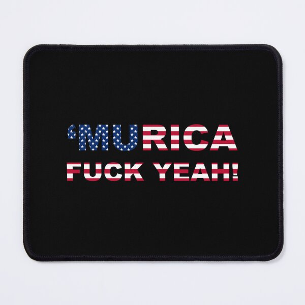 Item preview, MURICA FUCK YEAH writing with USA flag designed and sold by HappyJanDesign.