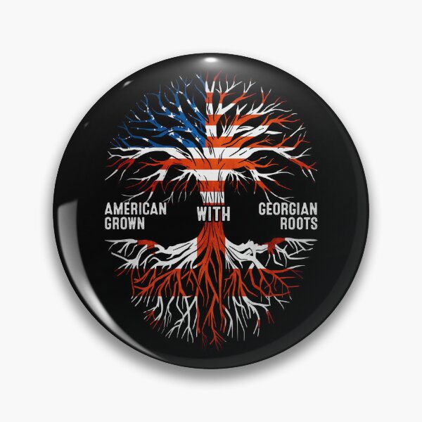 Item preview, American Grown With Georgian Roots Georgia Flag designed and sold by MoHaCo.