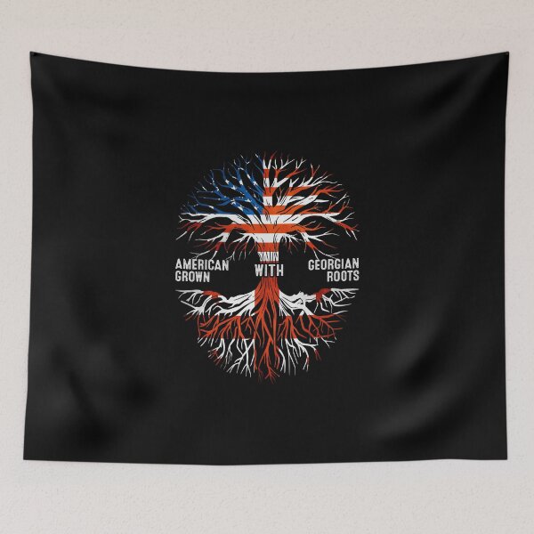 Item preview, American Grown With Georgian Roots Georgia Flag designed and sold by MoHaCo.