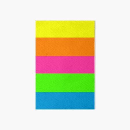 PLAIN SOLID NEON FLUORESCENT RAINBOW STRIPES 5 COLORS | Poster