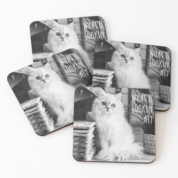 Item preview, What U Lookin At, Cat Meme designed and sold by SevillaAnimals.